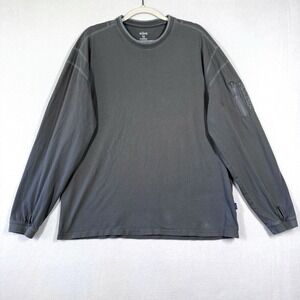 Kuhl Shirt Men XXL 2XL Kommando Crew Long Sleeve Grey Thumbholes Pocket Wildfire